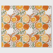 Playful Citrus Fruit & Confetti Retro Kitchen Geschenkpapier (Flach)