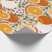 Playful Citrus Fruit & Confetti Retro Kitchen Geschenkpapier (Ecke)