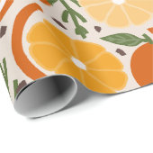 Playful Citrus Fruit & Confetti Retro Kitchen Geschenkpapier (Rolleneckpunkt)