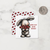 Playful Classroom Valentine – Bunny Design  Mitteilungskarte (Vorderseite/Rückseite Beispiel)
