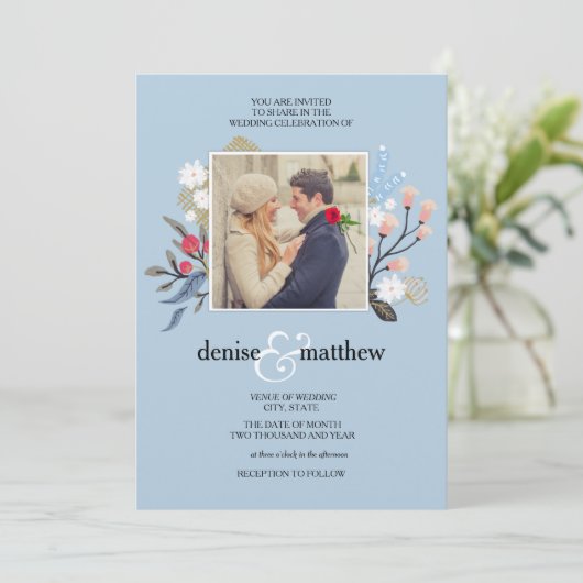 Playful Collection in Omphalodes Blue Einladung (Stehend Vorderseite)