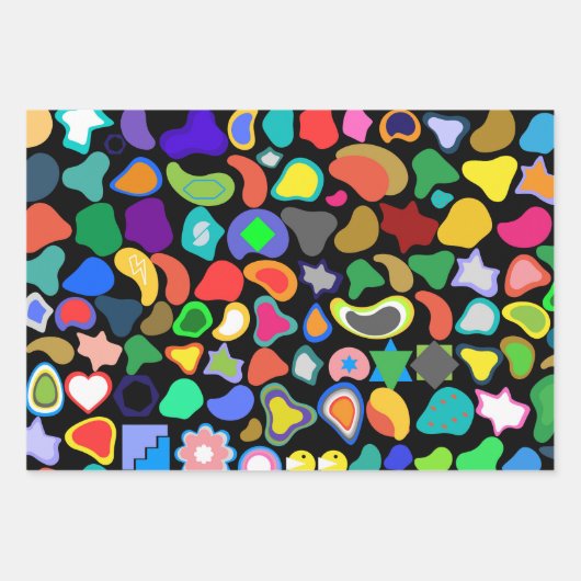 Playful Colorful Amorphous Shapes Geschenkpapier Set (Vorderseite)