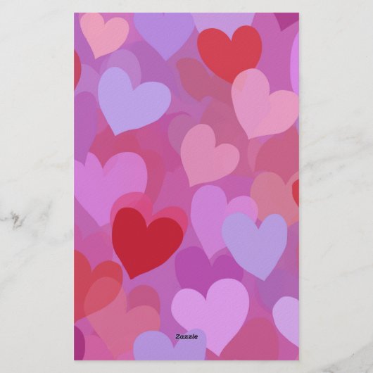 Playful Colorful Heart Pattern Briefpapier (Rückseite)