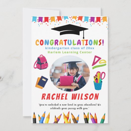 Playful Colorful Kindergarten Abschluss (Vorderseite)