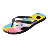 Playful colorful organic shapes| monogram badesandalen (Schrägansicht)