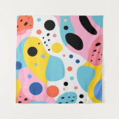 Playful colorful organic shapes| monogram wandteppich (Vorderseite (Horizontal))