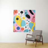 Playful colorful organic shapes| monogram wandteppich (Beispiel (Horizontal))