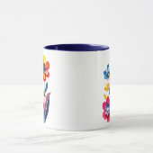Playful Colorful Paper Cut Flowers Abstract Tasse (Zentrum)