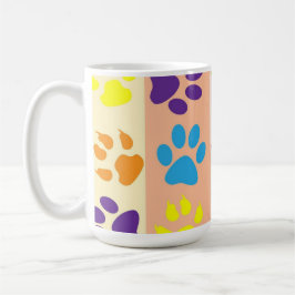 Playful Colorful Paw Prints Cute Pet Lover Coffee Kaffeetasse