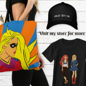Playful Comic Print Tote Bag Tasche
