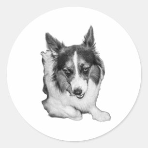 Playful Corgi Face Runder Aufkleber
