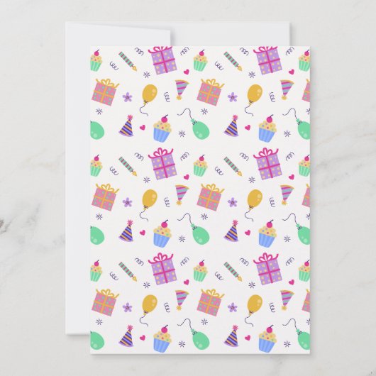 Playful Cupcake 1. Geburtstag Foto Einladung (Rückseite)