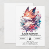 Playful Custom Fox Geburtstag Einladung (Vorne/Hinten)