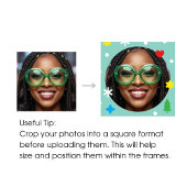 Playful Custom Photo Text Retro Blue Christmas  Geschenkpapier