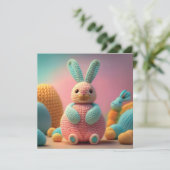 Playful Cute Bunny Easter Feiertagskarte (Stehend Vorderseite)