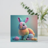 Playful Cute Bunny Easter Feiertagskarte (Stehend Vorderseite)