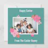 Playful Cute Bunny Easter Feiertagskarte (Rückseite)