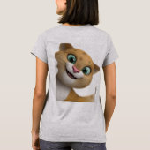 Playful Cute Cat Cartoon Close-Up T-Shirt (Rückseite)