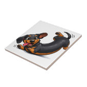 Playful Dachshund Puppy  Fliese (Seite)