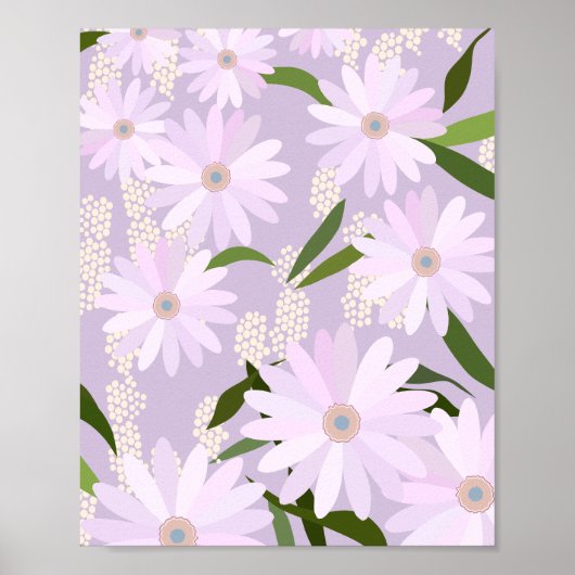 Playful Daisies 04 Lilac Blume Poster (Vorne)