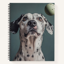 Playful Dalmatian with Ball Notebook Notizblock