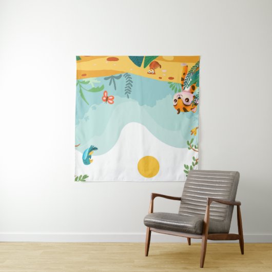 Playful & Descriptive, Playful Jungle Cub Digital Wandteppich (Beispiel (Horizontal))