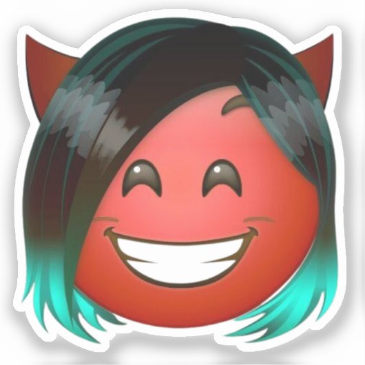 : Playful Devil Emoji Sticker (Vorderseite)