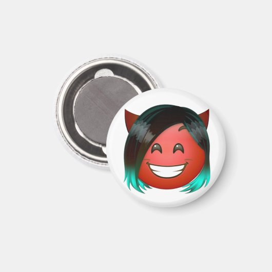 : Playful Devil Emoji Sticker Magnet (Vorderseite/Rückseite)