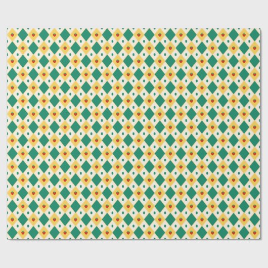 Playful Diamond Strawberry Pattern Geschenkpapier (Flach)