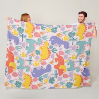 Playful Dinosaurier Adventure Fleecedecke