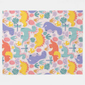 Playful Dinosaurier Adventure Fleecedecke (Vorderseite (Horizontal))