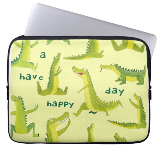 Playful Dinosaurier Electronics Bag Laptopschutzhülle (Vorderseite)