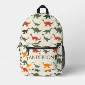 Playful Dinosaurier Print Kids Bedruckter Rucksack (Vorderseite)