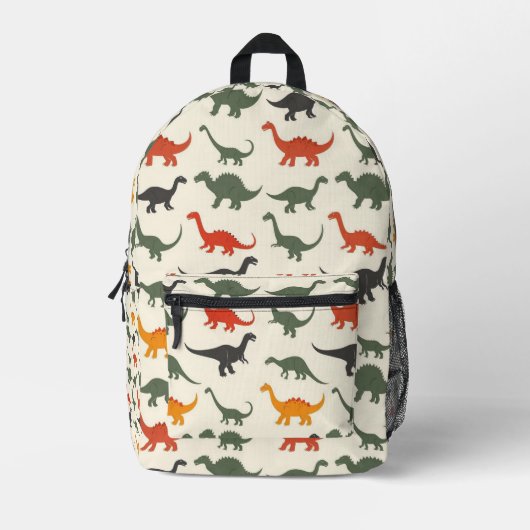 Playful Dinosaurier Print Kids Bedruckter Rucksack (Vorderseite)