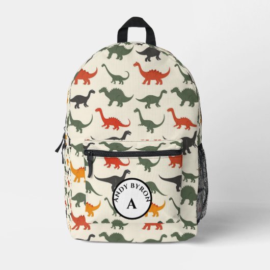 Playful Dinosaurier Print Kids Bedruckter Rucksack (Vorderseite)