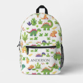 Playful Dinosaurier Print Kids Bedruckter Rucksack (Vorderseite)