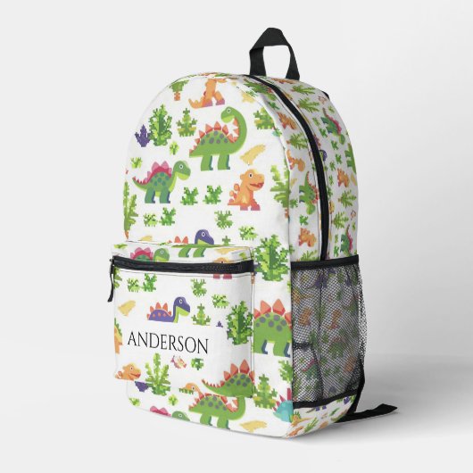 Playful Dinosaurier Print Kids Bedruckter Rucksack (Rückseitige Ecke Rechts)