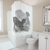 Playful Doberman Pinscher Puppies Duschvorhang (Beispiel)