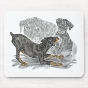 Playful Doberman Pinscher Puppies Mousepad