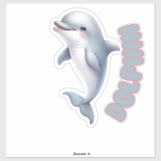 Playful Dolphin - Kinderzimmer Aufkleber (Blatt)