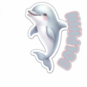Playful Dolphin - Kinderzimmer Aufkleber (Vorderseite)