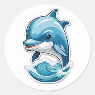 Playful Dolphin Leap Sticker Design - Ozeane Wildn