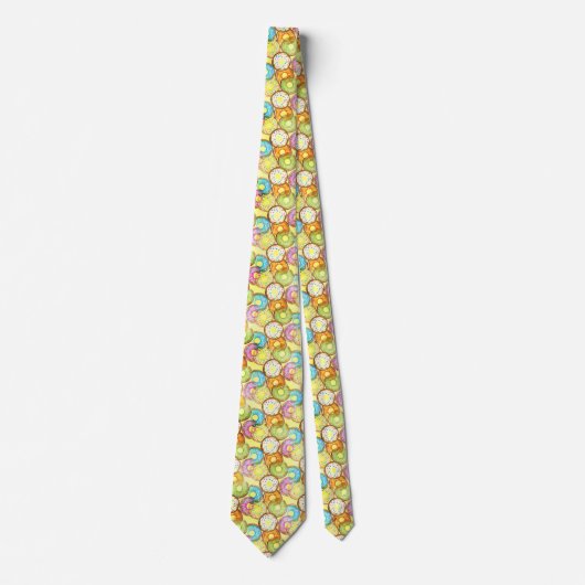 Playful Donut Pattern Neck Tie Krawatte (Vorderseite)