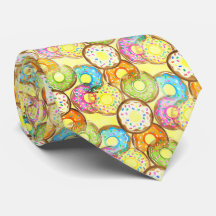Playful Donut Pattern Neck Tie