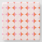 Playful Dots & Stripes - red and pink Steinuntersetzer (Vorderseite)