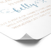 Playful Dusty Blue Baby Bly Guessing Game Floral Poster (Ecke)