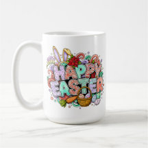 Playful Easter Artwork With Bunny Ears and Florals