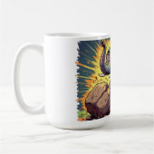 Playful Elephant Pushing a Rock – Fun Cartoon Anim Kaffeetasse (Links)