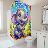 "Playful Elephant Splash" Duschvorhang (Beispiel)