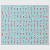 Playful Elf-Aqua-WeihnachtsParty Geschenkpapier (Flach)
